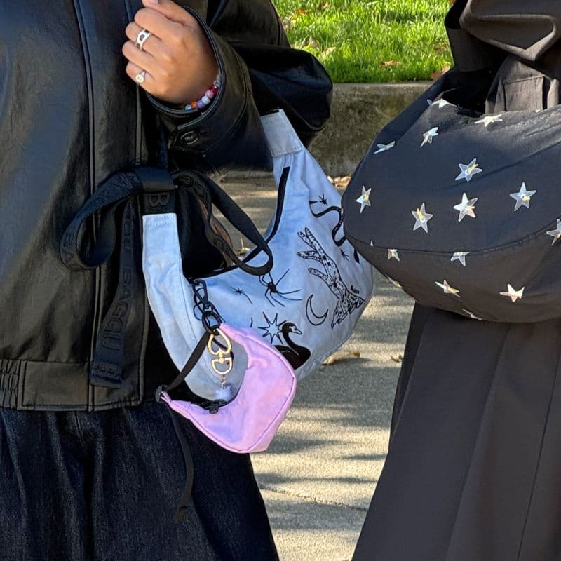 Crescent Bag Charm in Dusty Pink