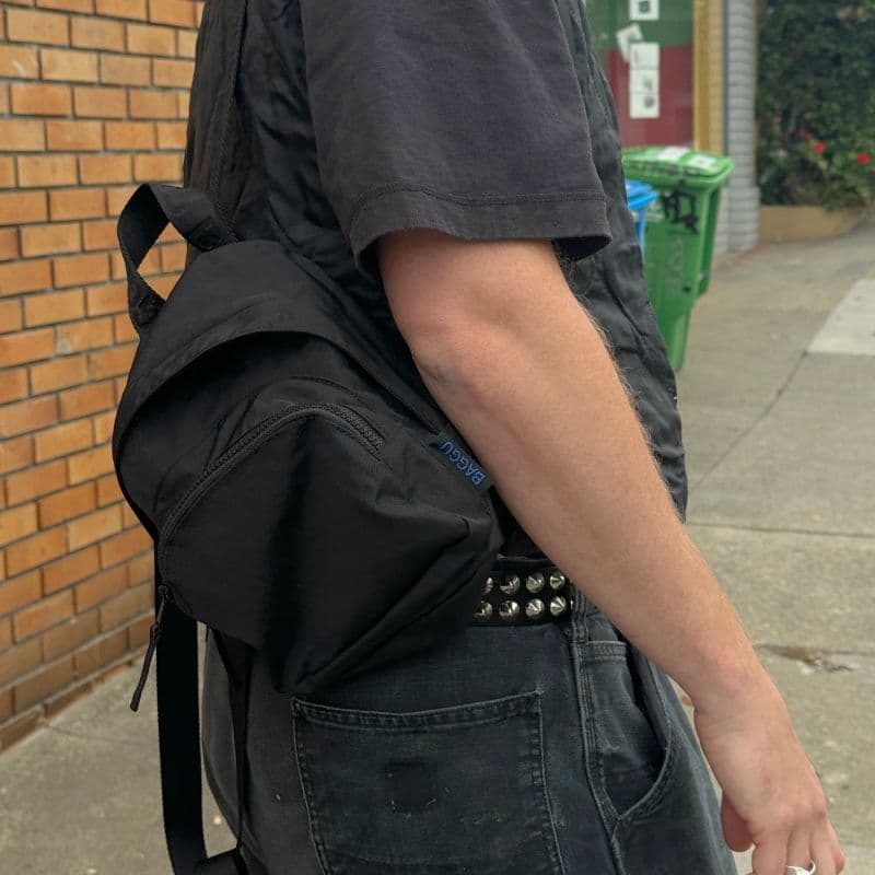 Mini Nylon Backpack in Black